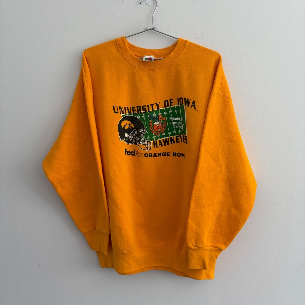 Vintage Fruit of the Loom University of Iowa Hawkeyes Orange Bowl Sweatshirt 2XL